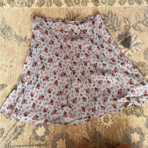 Reformation Blue Floral Rose cottagecore mini skirt size 2